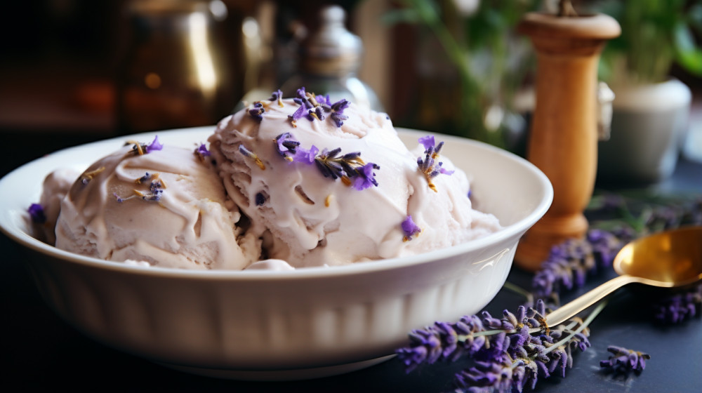 Homemade Honey Lavender Ice Cream